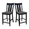 International Concepts Ava Solid Wood Counter Height Bar Stool - 24" Seat Height - Coal S75-132 - alternate 6